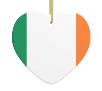 Christmas Ceramic Love Pendant Irish Flag Prints Christmas Decoration for Fireplace Office is a Gift for Family and Friends