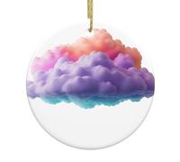 Christmas Ceramic Round Pendant VVXBHGR Colorful dark clouds Prints Festive Tree Hanging Decoration