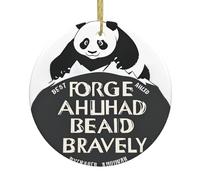 Christmas Ceramic Round Pendant VVXBHGR Moving Forward Prints Festive Tree Hanging Decoration