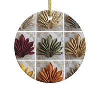 Christmas Ceramic Round Pendant VVXBHGR The Art of Napkin Folding Prints Festive Tree Hanging Decoration