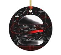 Christmas Ceramic Round Pendant YTUOPWE An arrow through the heart Picture Festive Tree Hanging Decoration