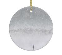 Christmas Ceramic Round Pendant YTUOPWE Looking up at the stars Picture Festive Tree Hanging Decoration