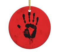 Christmas Ceramic Round Pendant YTUOPWE The Mark of Terror Picture Festive Tree Hanging Decoration