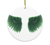 Christmas Ceramic Round Pendant YTUOPWE The wings of peace Picture Festive Tree Hanging Decoration
