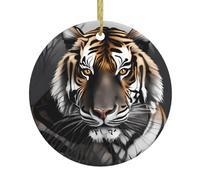 Christmas ceramic round pendants WHJSHOP Tiger at rest Prints home decorations for fireplaces doors windows supermarkets