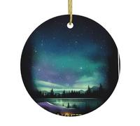 Christmas ceramic round pendants YYHHAOFA Celestial Night Sky Picture home decorations for fireplaces doors windows supermarkets