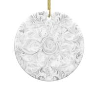 Christmas Ceramic Round Pendants YYHWHJDE The Antique Patterns Slowly Bloom Printing are Smooth and Delicate for Holiday Decoration Party Dance and storefront