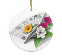 Christmas Ceramic Round Pendants YYHWHJDE The First Romance in The Morning Printing are Smooth and Delicate for Holiday Decoration Party Dance and storefront