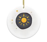 Christmas Ceramic Round Pendants YYHWHJDE The Shining Sun Printing are Smooth and Delicate for Holiday Decoration Party Dance and storefront