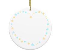 Christmas Ceramic Round Pendants YYHWHJDE The Stars say I Love You Printing are Smooth and Delicate for Holiday Decoration Party Dance and storefront