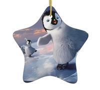 Christmas Ceramic Star Ornaments WHJSHOP Happy Penguin Prints Hanging Home Decor For Shopping Centres Homes and Retail Outlets