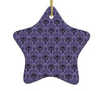 Christmas Ceramic Star Ornaments YUGTAEE Haunted Mansion Printed Hanging Home Decor For Shopping Centres Homes and Retail Outlets