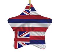 Christmas Ceramic Star Ornaments YYHHAOFA Flag of Hawaii American Picture Hanging Home Decor For Shopping Centres Homes and Retail Outlets