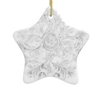 Christmas Ceramic Star-Shaped Ornaments YYHWHJDE The Antique Patterns Slowly Bloom Printing Christmas Tree Accessories for Shopping malls Windows and Offices