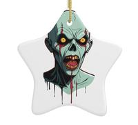 Christmas Ceramic Star-Shaped Ornaments YYHWHJDE The Cruel Demon Printing Christmas Tree Accessories for Shopping malls Windows and Offices