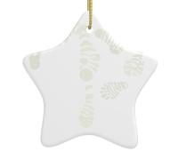 Christmas Ceramic Star-Shaped Ornaments YYHWHJDE The Devil's Footprints Printing Christmas Tree Accessories for Shopping malls Windows and Offices
