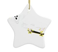 Christmas Ceramic Star-Shaped Ornaments YYHWHJDE The Ghost of Skateboarding Printing Christmas Tree Accessories for Shopping malls Windows and Offices