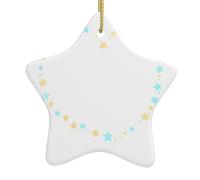 Christmas Ceramic Star-Shaped Ornaments YYHWHJDE The Stars say I Love You Printing Christmas Tree Accessories for Shopping malls Windows and Offices