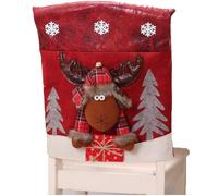 Christmas Chair Cover 3d Chair Back Cover Dinner Chair Seat Cover Kitchen Christmas Decoration for Xmas Party Celebrations
