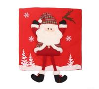 Christmas Chair Cover 53x50cm Doll Design Raised Hands Cloth Material | Soft cloth adds festive decor fits most standard dining chairs easy to install for holiday parties