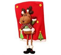 Christmas Chair Covers, 3D Cute Dining Room Christmas Themed Chair Back Covers, C-hristmas Decorations Indoor C-hair C-overs for Dining Room, Santa Claus Snowman Reindeer Xmas Folding Chair Covers