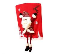 Christmas Chair Covers, 3D Cute Dining Room Christmas Themed Chair Back Covers, C-hristmas Decorations Indoor C-hair C-overs for Dining Room, Santa Claus Snowman Reindeer Xmas Folding Chair Covers