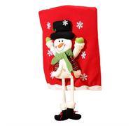Christmas Chair Covers, 3D Cute Dining Room Christmas Themed Chair Back Covers, C-hristmas Decorations Indoor C-hair C-overs for Dining Room, Santa Claus Snowman Reindeer Xmas Folding Chair Covers