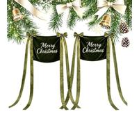 Christmas Chair Sashes 2-Piece Velvet Elastic Elegant Covers