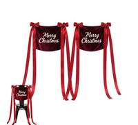 Christmas Chair Sashes 2-Piece Velvet Elastic Elegant Covers