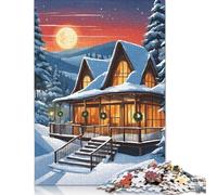 Christmas Chalet Puzzle 尺寸 Pieces Jigsaws Puzzles for Adults Puzzles for Adults& Teens Age 12 Years Up 300pcs (40x28cm)