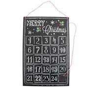 Christmas Chalk Board Style Tin Advent Plaque Hanging Sign - Christmas Countdown