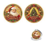 Christmas Challenge Coin, Double-Sided Santa Claus Holiday Commemorative Coin, Merry Christmas & Holiday Magic Keepsake, Christmas Stocking Stuffer Gifts for Family, Friends, Collectors，3PCS