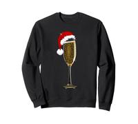 Christmas Champagne Glass Santa Hat, Festive Attire for Men Sweatshirt