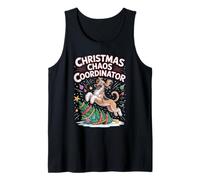 Christmas Chaos Coordinator Pup Funny Christmas Afghan Hound Tank Top