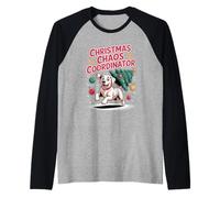Christmas Chaos Coordinator Puppy Funny Labrador Retriever Raglan Baseball Tee