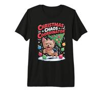 Christmas Chaos Coordinator Puppy Funny Yorkshire Terrier Premium T-Shirt