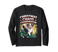 Christmas Chaos Coordinator Xmas Dog Australian Shepherd Long Sleeve T-Shirt