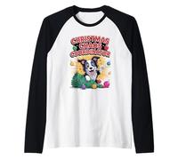 Christmas Chaos Coordinator Xmas Dog Funny Border Collie Raglan Baseball Tee