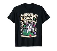 Christmas Chaos Coordinator Xmas Dog Funny Boston Terrier T-Shirt
