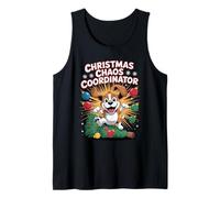 Christmas Chaos Coordinator Xmas Puppy Dog Funny Beagle Tank Top