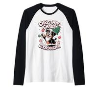 Christmas Chaos Coordinator Xmas Puppy Funny Bernese Dog Raglan Baseball Tee