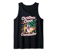 Christmas Chaos Coordinator Xmas Puppy Funny Bull Terrier Tank Top