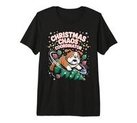 Christmas Chaos Coordinator Xmas Puppy Funny Bulldog Premium T-Shirt