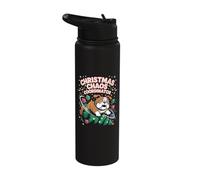 Christmas Chaos Coordinator Xmas Puppy Funny Bulldog Stainless Steel Insulated Water Bottle