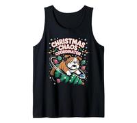 Christmas Chaos Coordinator Xmas Puppy Funny Bulldog Tank Top