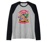 Christmas Chaos Coordinator Xmas Puppy Funny Chiweenie Raglan Baseball Tee