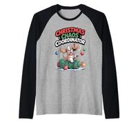 Christmas Chaos Coordinator Xmas Puppy Funny Cocker Spaniel Raglan Baseball Tee