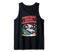Christmas Chaos Coordinator Xmas Puppy Funny Dalmatian Tank Top