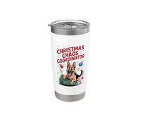 Christmas Chaos Coordinator Xmas Puppy Funny German Shepherd Stainless Steel Insulated Tumbler