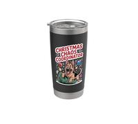 Christmas Chaos Coordinator Xmas Puppy Funny German Shepherd Stainless Steel Insulated Tumbler